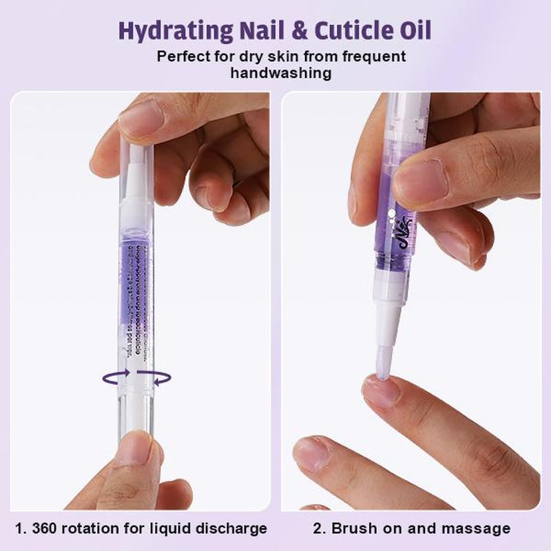 3PCS Nail Growth Oil for Strength and Moisture | Organic Nail Care Blend, Cuticle Oil Pen ( Lemon & Blueberry & Cherry Flavors)