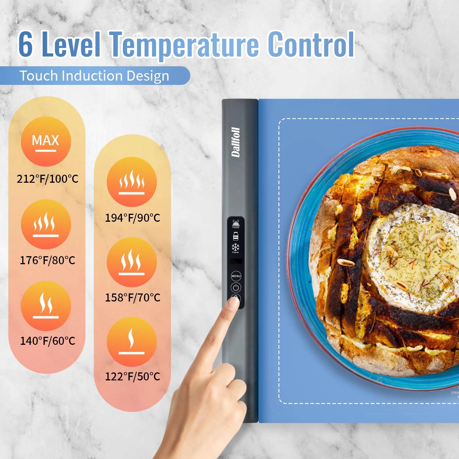 Electric Food Warming Tray with 3 Modes