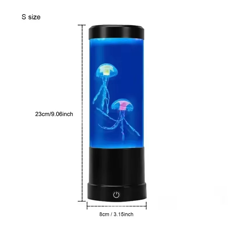 Jellyfish Lamp LED 7Colors Mood Color-Changing LED Aquarium Ocean Night Light Bedroom Desktop Decor Light Birthday Gift for Kids