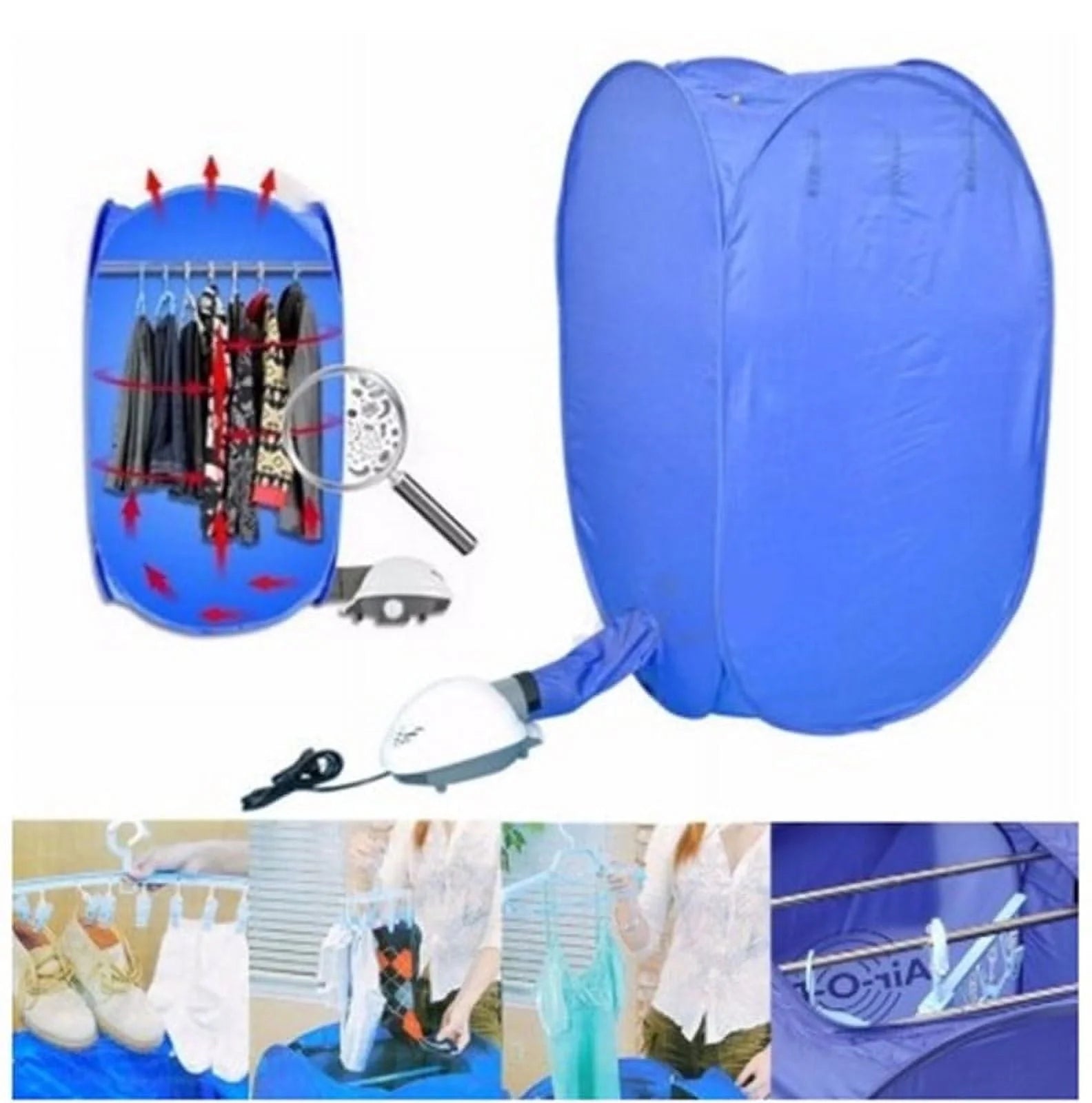 Electric Clothes Dryer Drying Machine Mini Air Clothes Dryer Fast Folding Drying Machine Bag Box with Heater Electric Laundry Drying Rack