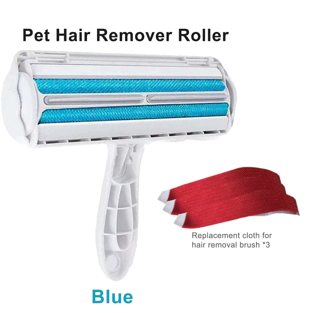 Pet Hair Roller Remover Lint Brush 2-Way Dog Cat Comb Tool Convenient Cleaning Dog Cat Fur Brush Base Home Furniture Sofa Clothe