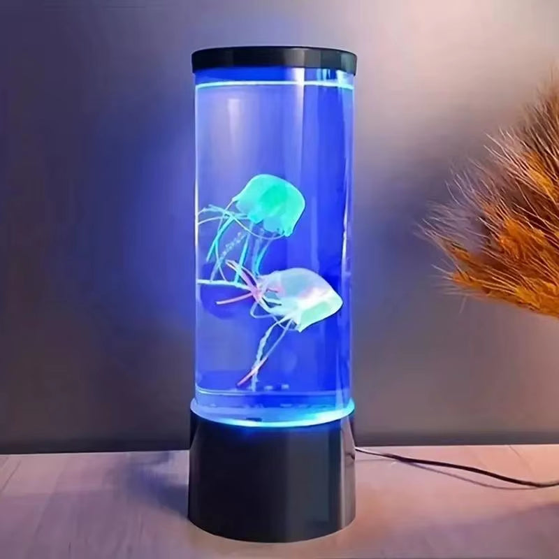 USB Jellyfish Lamp LED 7 Color Changing Night Light USB Jellyfish Lamp Small Mood Light Aquarium Electric Light Lamp for Living
