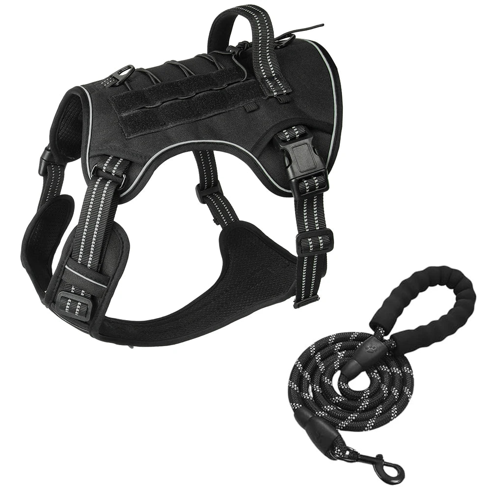 Heavy Duty Tactical Dog Harness Padded Quick Release Vest Pet Training Dog Harness for Set Small Medium Large Dogs Pet Harness