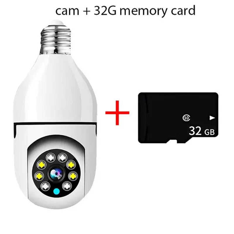 Bulb E27 Surveillance Camera Full Color Night Vision Automatic Human Tracking Zoom Indoor Security Monitor Wifi Camera