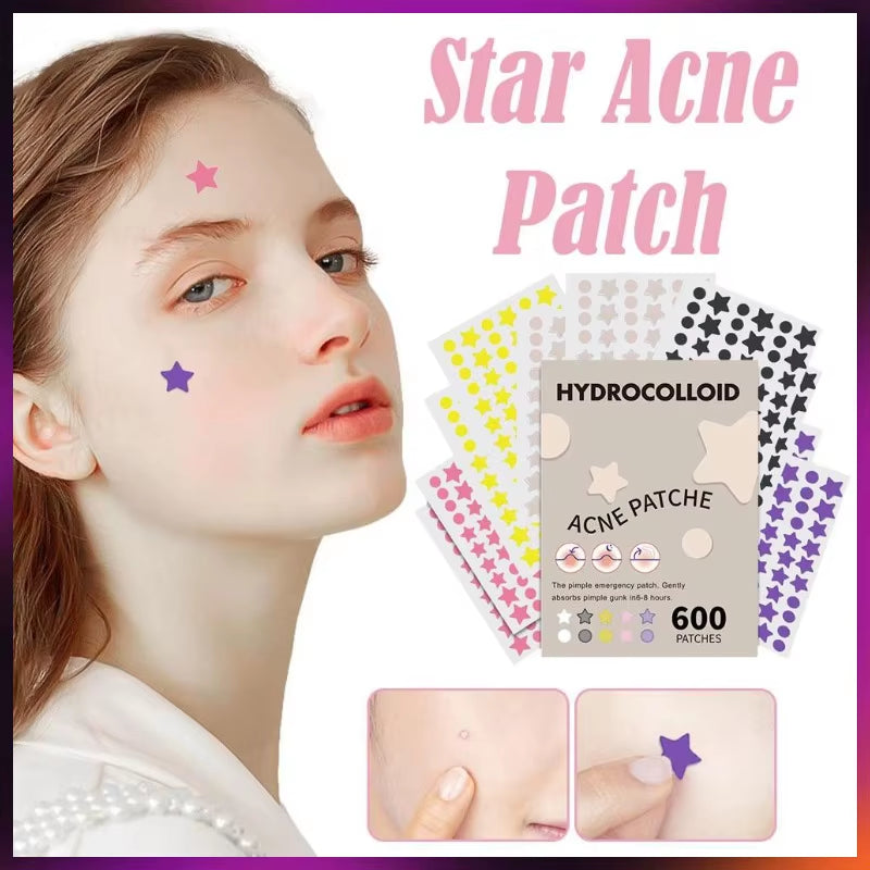600 Patches Acne Patch Pimple Patch Sticker Waterproof Acne Treatment Pimple Remover Spot Facial Mask Skincare Hidden Pimple