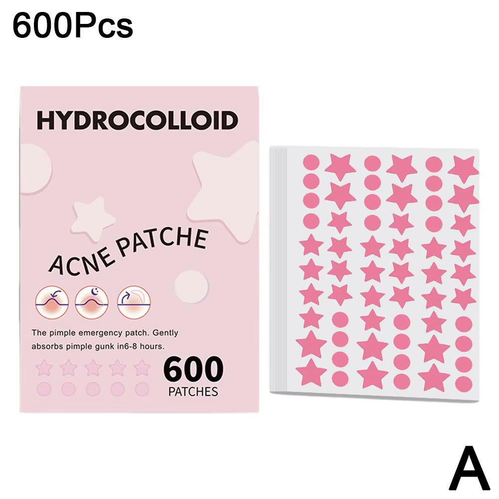 600 Patches Acne Patch Pimple Patch Sticker Waterproof Acne Treatment Pimple Remover Spot Facial Mask Skincare Hidden Pimple