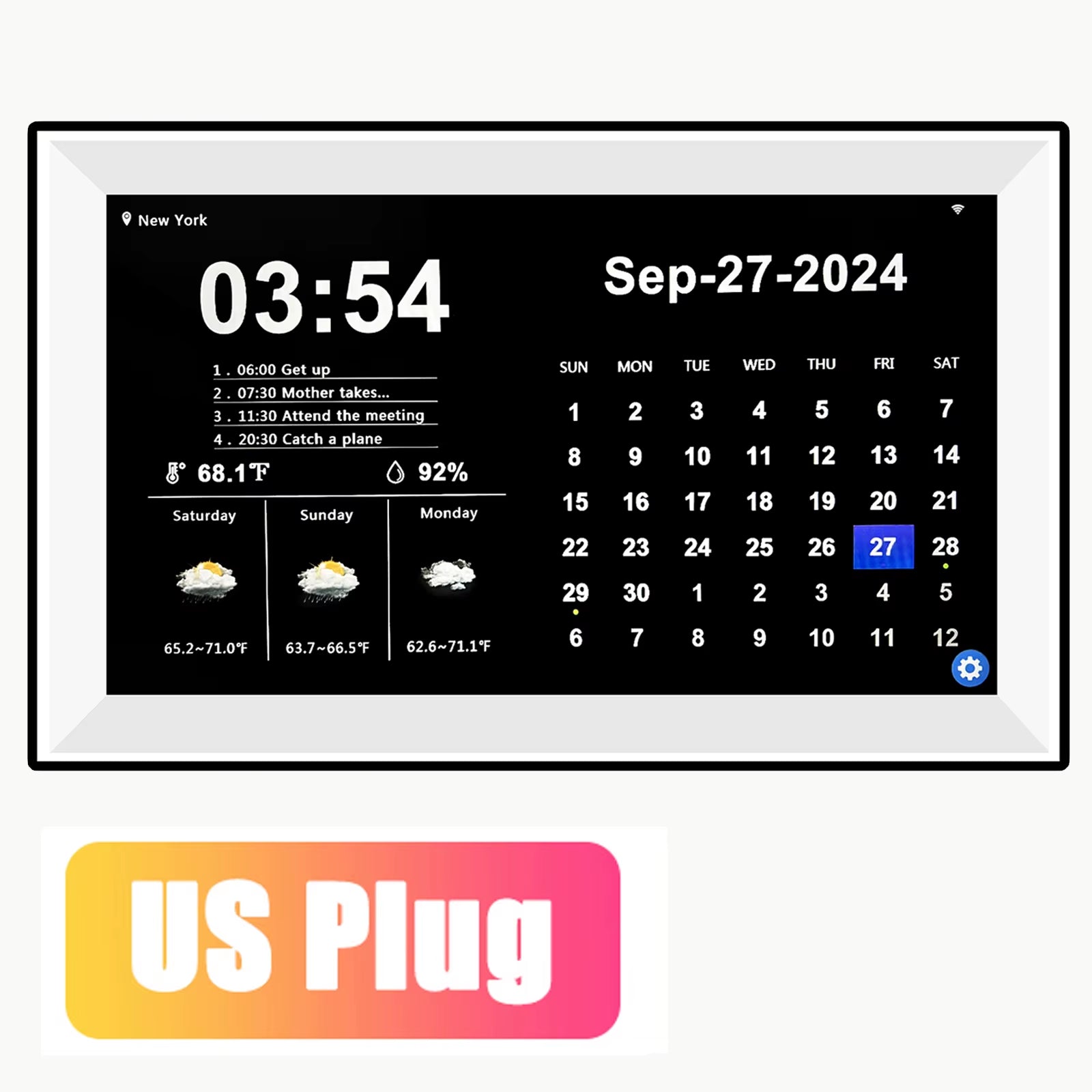 15.6 Inch Digital Calendar Touch Screen Smart Clock WIFI Family Memo Desktop Digital Calendar and Day Planner Medicine Calendar