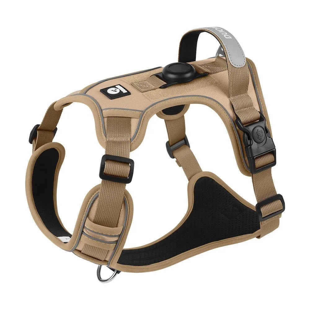 Dog Harness with Airtag Holder Tactical Dog Vest Harnesses with Handle Heavy Duty Reflective Harness No Pull Dog Harness