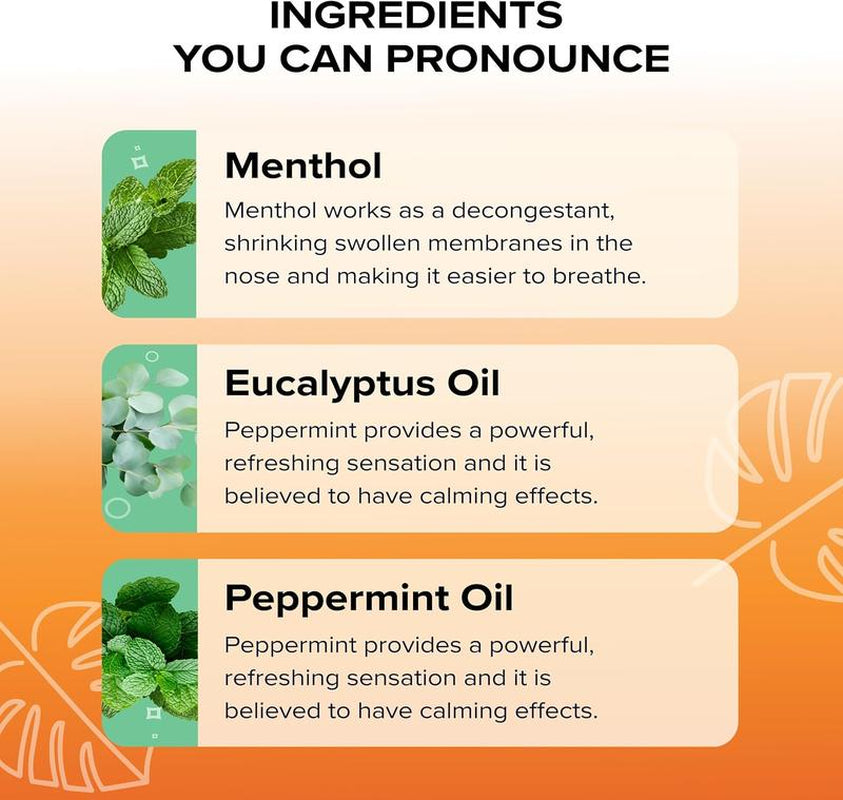 Boomboom Nasal Stick (4 Pack) | Vapor Flow Technology | Better Breathing + Natural Focus | Cool Refreshing Sensation | Premium Essential Oils + Menthol Inhaler (Mint, Wintermint, Tropical, Lavender)