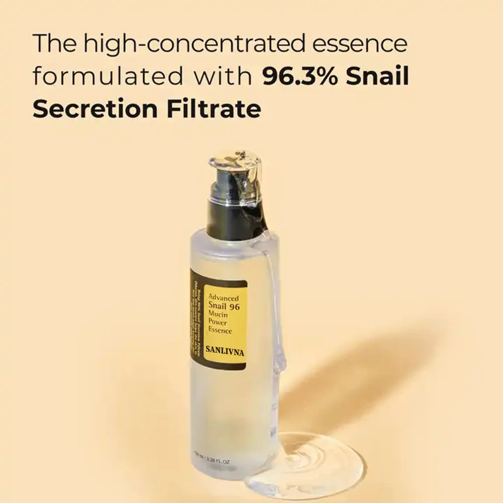 Snail Mucin 96% Power Repairing Essence Makeup 3.38 Fl.Oz 100Ml, Hydrating Serum for Face with Snail Secretion Filtrate for Dull