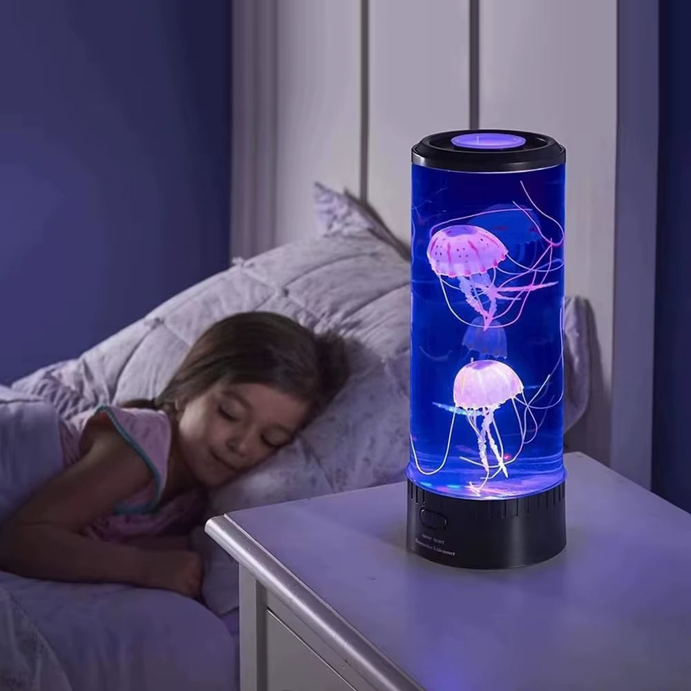LED Jellyfish Light Table Desktop Decorative Night Lamp Children Kids Gifts Relaxing Mood Lamp for Home Bedroom Decor