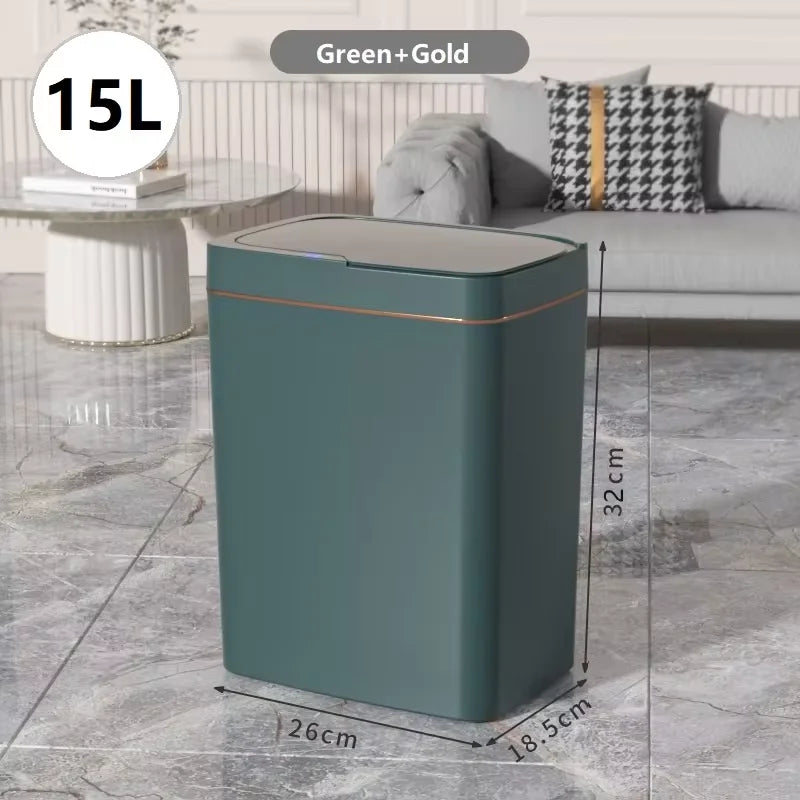 Smart Non-Contact Narrow Induction Trash Can Smart Home 15L Automatic Bagging Electronic Trash Can Smart Bathroomtrash Can White