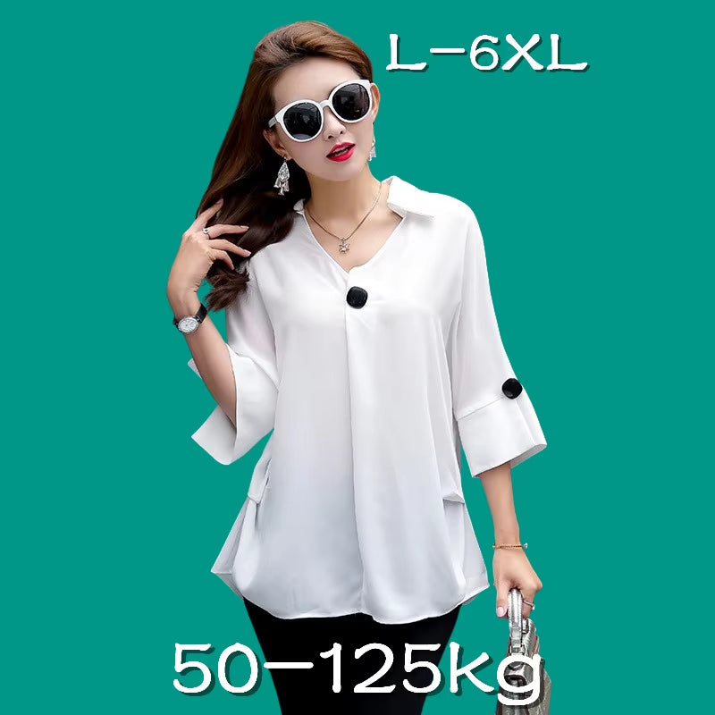 Oversized Tunic Women'S T-Shirts Female Clothing Tees Tops plus Size Women'S Clothes Chiffon Shirt Top Tee Women Clothing Sales