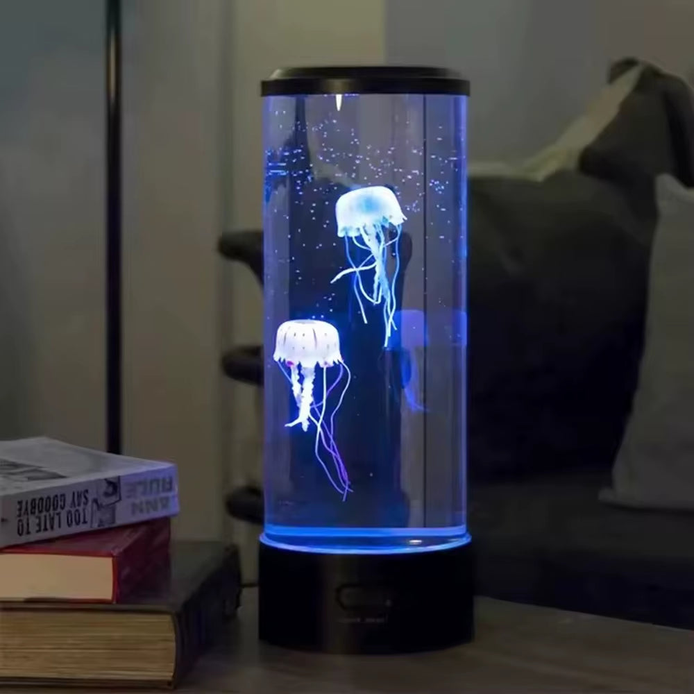 LED Jellyfish Light Table Desktop Decorative Night Lamp Children Kids Gifts Relaxing Mood Lamp for Home Bedroom Decor