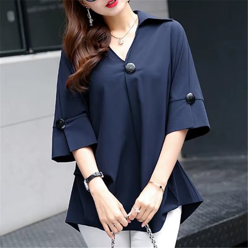 Oversized Tunic Women'S T-Shirts Female Clothing Tees Tops plus Size Women'S Clothes Chiffon Shirt Top Tee Women Clothing Sales