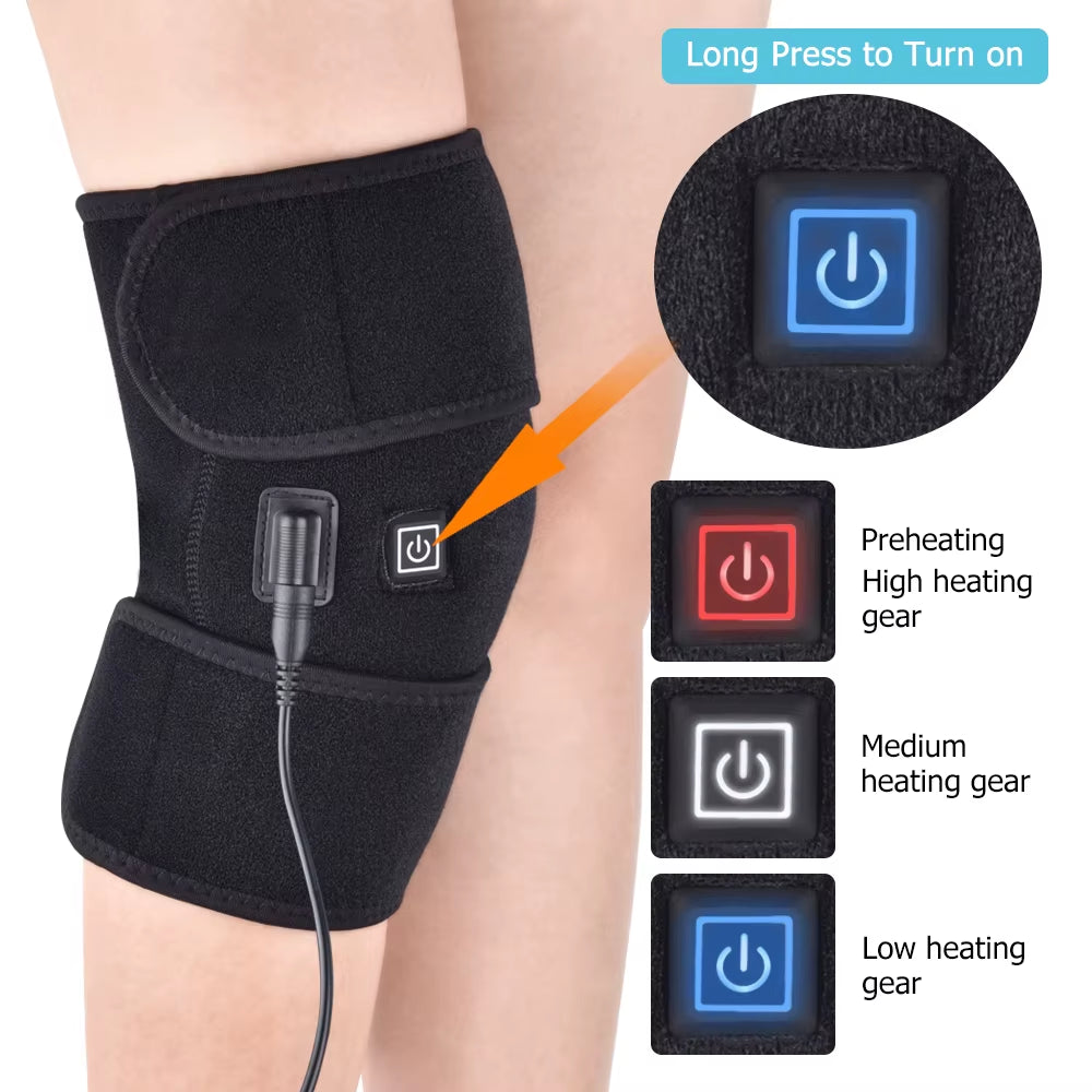 Electric Leg Heating Knee Pads Infrared Heated Therapy Hot Compress Knee Arthritis Pain Relief Back Shoulder Elbow Brace Healthy