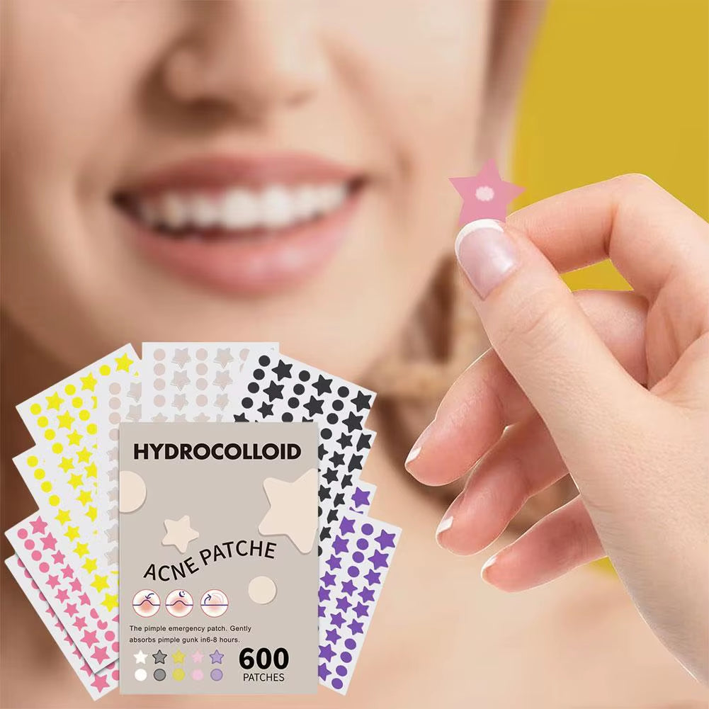 600 Patches Acne Patch Pimple Patch Sticker Waterproof Acne Treatment Pimple Remover Spot Facial Mask Skincare Hidden Pimple