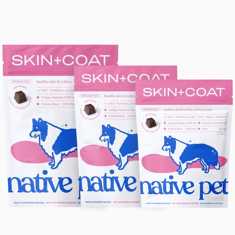 Native Pet Skin+Coat Chews for Dogs | Air-Dried Chews Made with Real Chicken