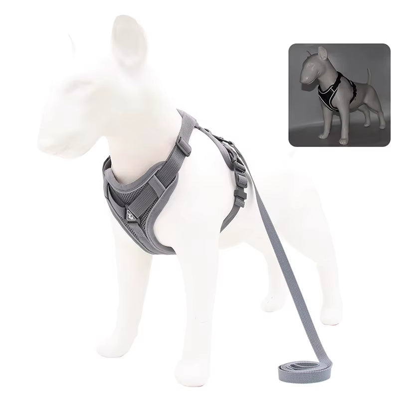 Dog Harness Leash Set Adjustable Pet Chest Strap for Small Medium Dogs Cats Reflective Puppy Harness Vest French-Bulldog York