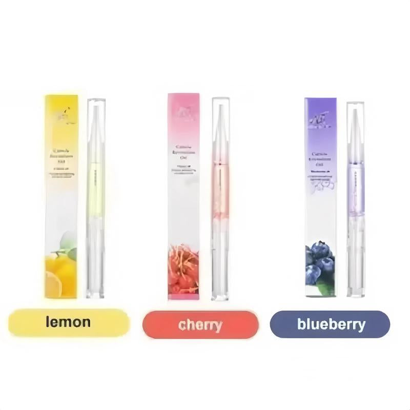 3PCS Nail Growth Oil for Strength and Moisture | Organic Nail Care Blend, Cuticle Oil Pen ( Lemon & Blueberry & Cherry Flavors)