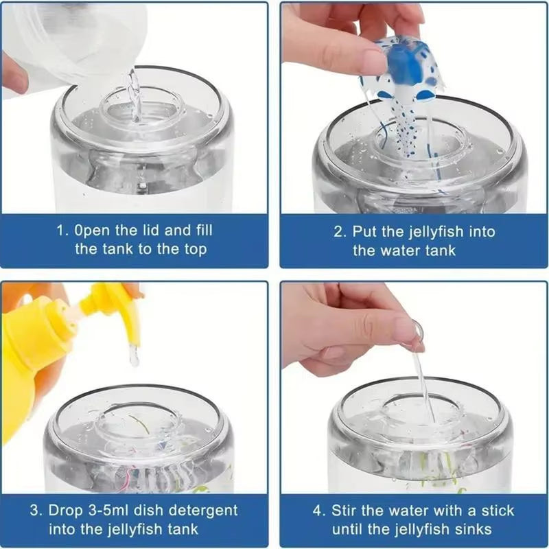 USB Jellyfish Lamp LED 7 Color Changing Night Light USB Jellyfish Lamp Small Mood Light Aquarium Electric Light Lamp for Living