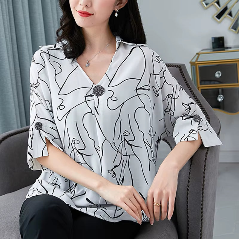 Oversized Tunic Women'S T-Shirts Female Clothing Tees Tops plus Size Women'S Clothes Chiffon Shirt Top Tee Women Clothing Sales