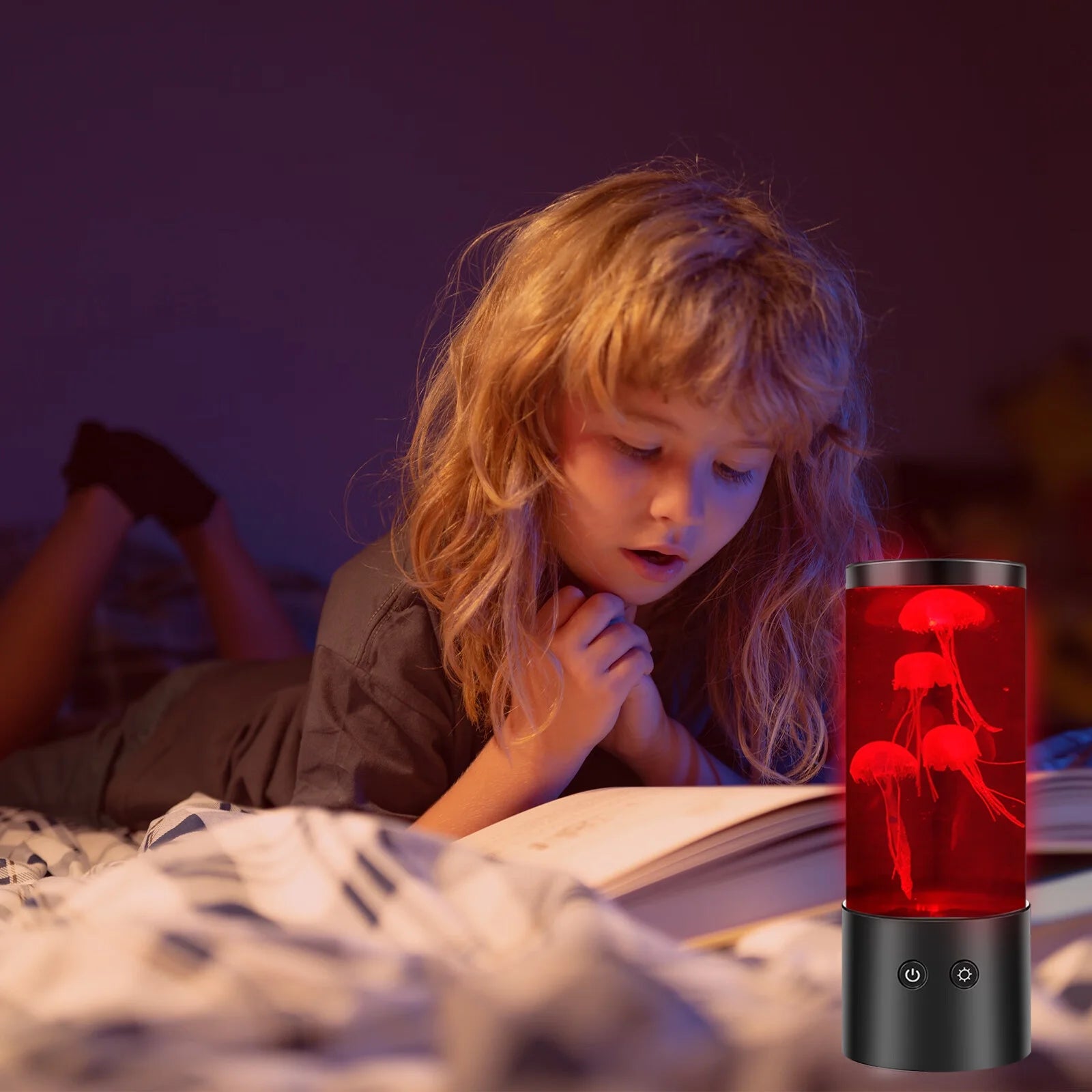 LED Jellyfish Lamp with 7 Colors Changing Usb/Battery Operated Jellyfish Night Light Fantasy Jellyfish Aquarium Lamp for Home Office Bedroom Living Room