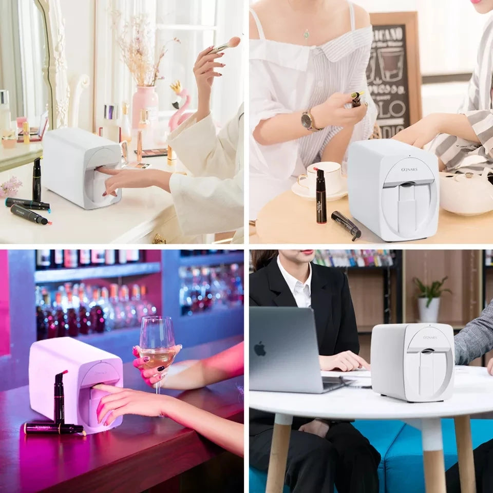 3D Smart Nail Printer, Portable Mobile Nail Painting Machine, 2400DPI Printing Resolution, Support Wifi/Diy,For Home Nail Salon