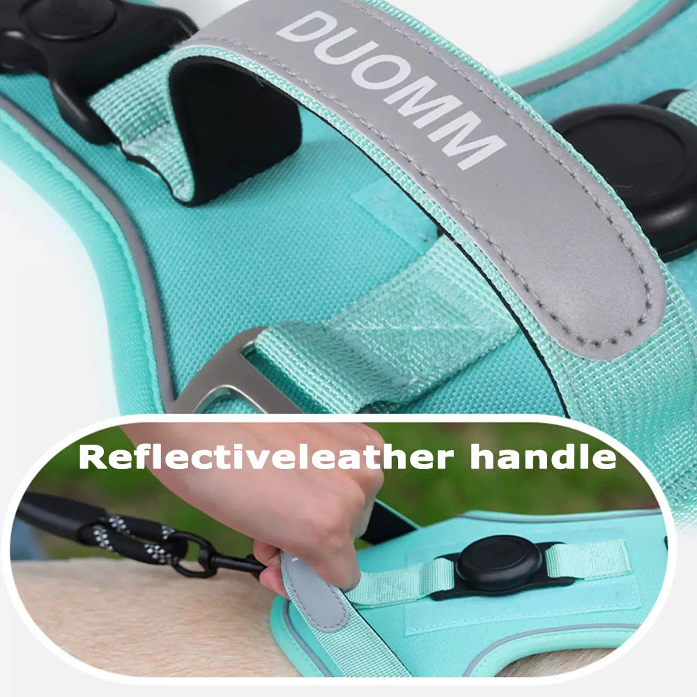 Dog Harness with Airtag Holder Tactical Dog Vest Harnesses with Handle Heavy Duty Reflective Harness No Pull Dog Harness