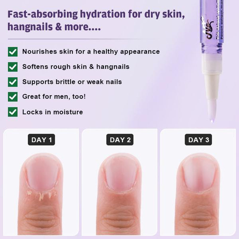 3PCS Nail Growth Oil for Strength and Moisture | Organic Nail Care Blend, Cuticle Oil Pen ( Lemon & Blueberry & Cherry Flavors)