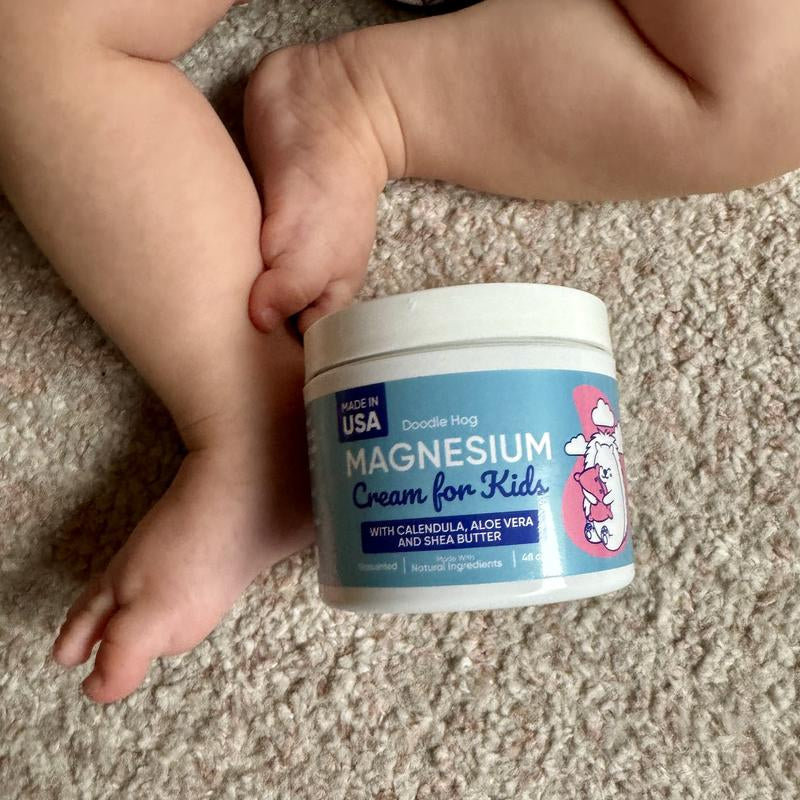 Magnesium Cream - Gentle Soothing with Calendula, Aloe Vera & Shea Butter for Relaxation, Sleep, and Calming Body Care Hydrating Blend, Unscented Moisturizing Lotion