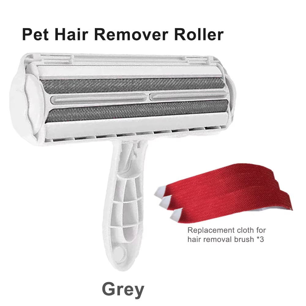 Pet Hair Roller Remover Lint Brush 2-Way Dog Cat Comb Tool Convenient Cleaning Dog Cat Fur Brush Base Home Furniture Sofa Clothe
