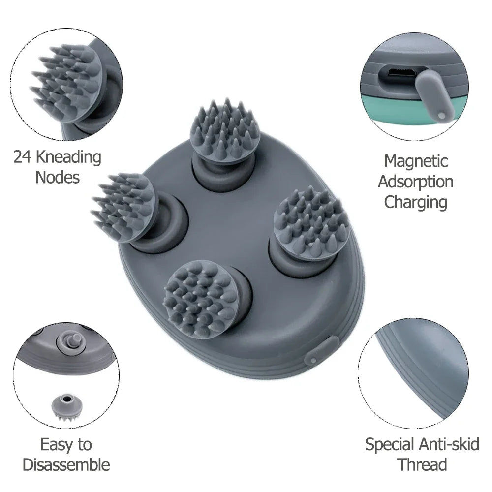 Smart Electric Pet Massager for Cat Dog Body Deep Massage Head Hair Growth Scalp Accessories Shower Beauty Health Care Relax USB