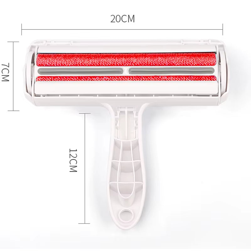 Pet Hair Roller Remover Lint Brush 2-Way Dog Cat Comb Tool Convenient Cleaning Dog Cat Fur Brush Base Home Furniture Sofa Clothe