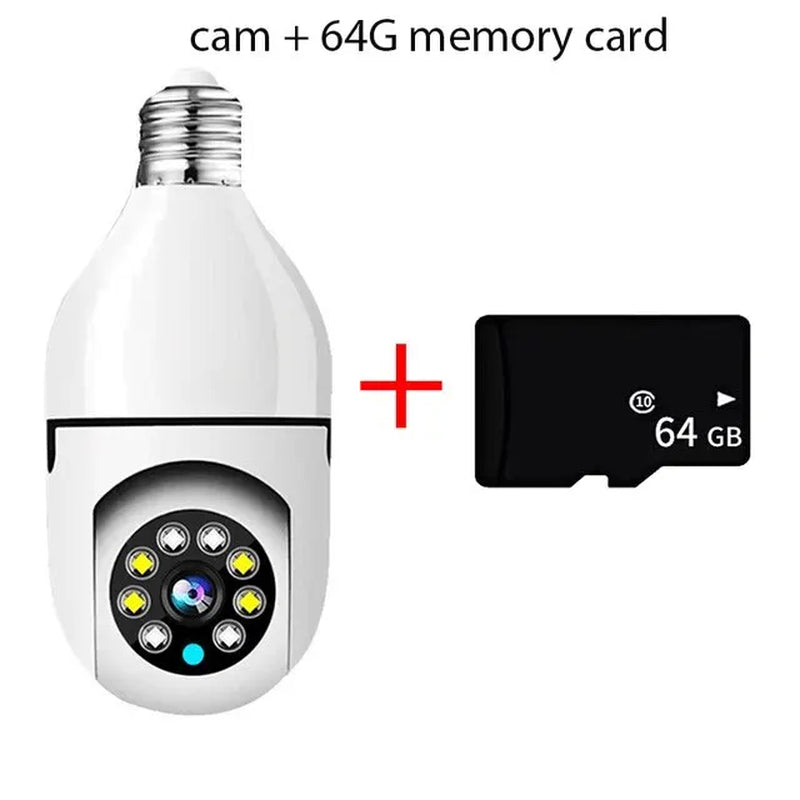 Bulb E27 Surveillance Camera Full Color Night Vision Automatic Human Tracking Zoom Indoor Security Monitor Wifi Camera