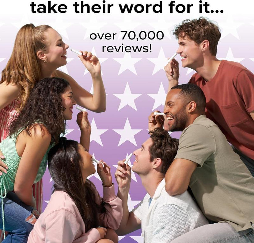 Boomboom Nasal Stick (4 Pack) | Vapor Flow Technology | Better Breathing + Natural Focus | Cool Refreshing Sensation | Premium Essential Oils + Menthol Inhaler (Mint, Wintermint, Tropical, Lavender)