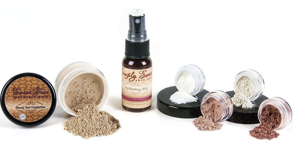 STARTER SET W/Setting SPRAY MIST (COCOA) Mineral Makeup Kit Bare Face Matte Sheer Foundation Cover