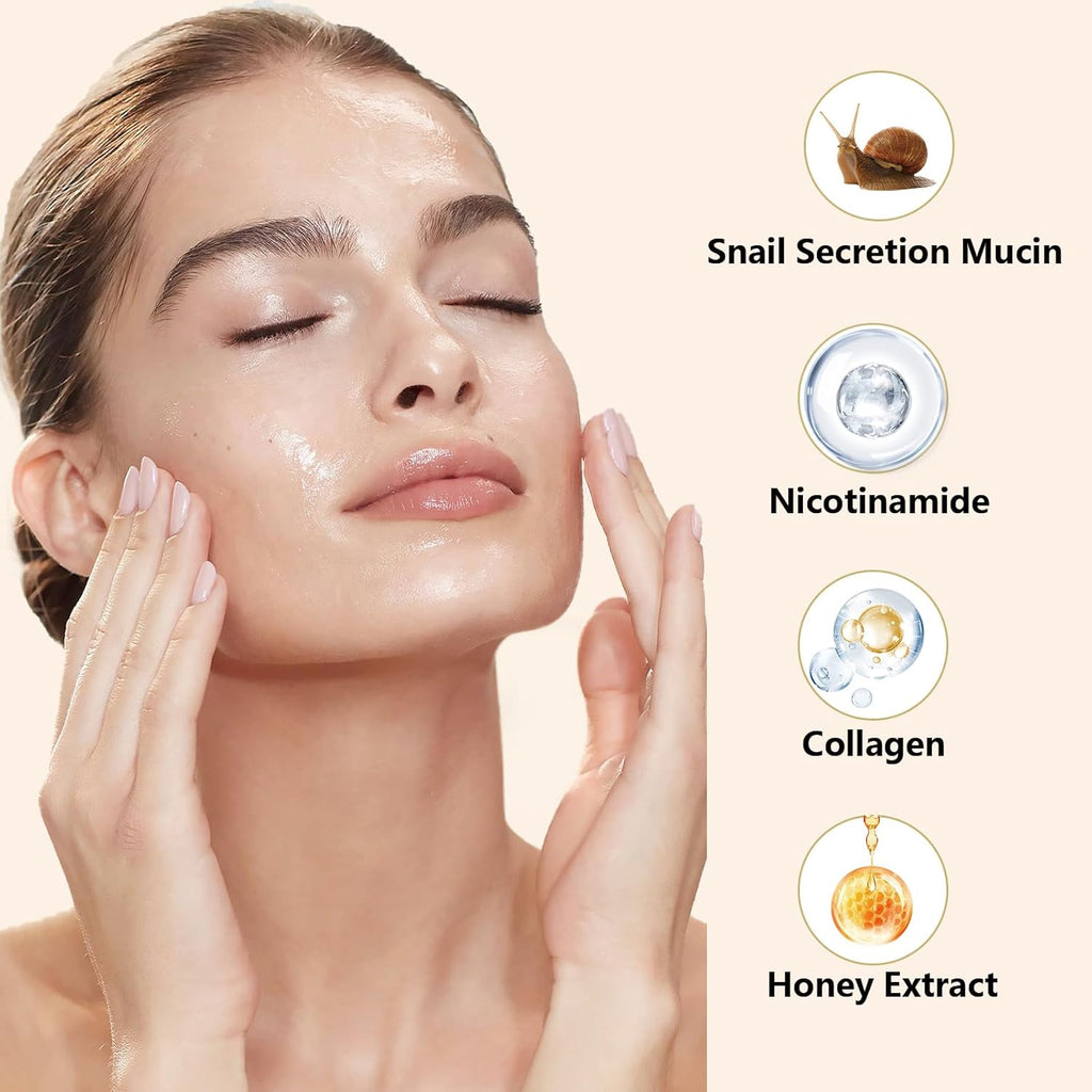 Snail Essence Duo - Snail Mucin Essence & Snail Mucin Cream, Hydrate and Improve Dark Spots & Antia Ging Benefits, Korean Skincare