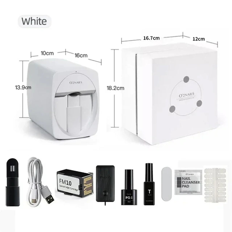 3D Smart Nail Printer, Portable Mobile Nail Painting Machine, 2400DPI Printing Resolution, Support Wifi/Diy,For Home Nail Salon