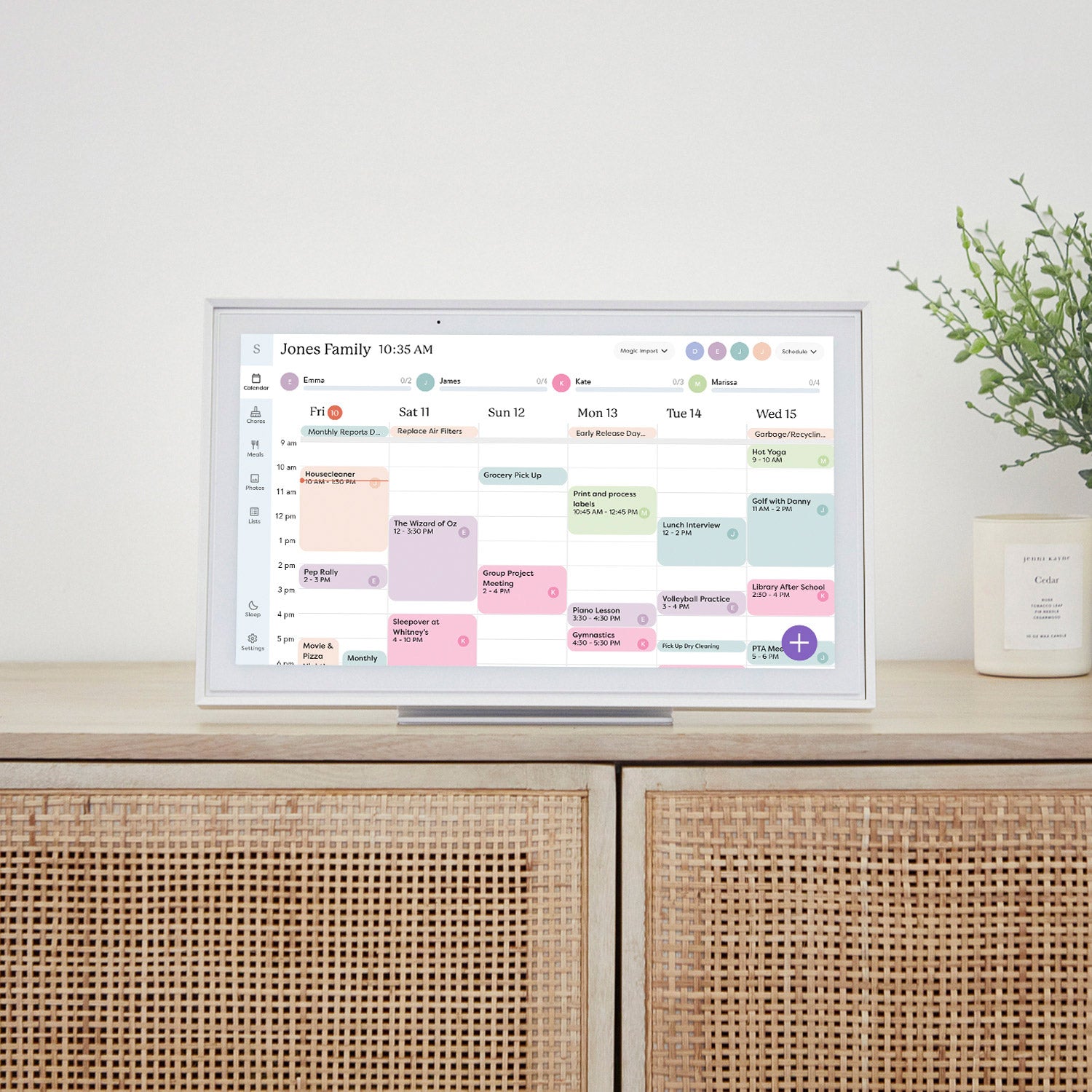 15" Smart Touchscreen Calendar and Organizer