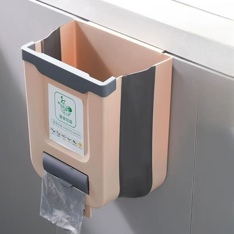 Kitchen Folding Trash Can Wall Mounted Trash Can Kitchen Cabinet Door Mounted Trash Can Folding Trash Can for Vehicles