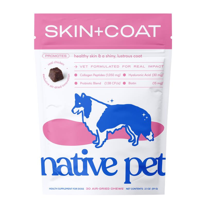Native Pet Skin+Coat Chews for Dogs | Air-Dried Chews Made with Real Chicken
