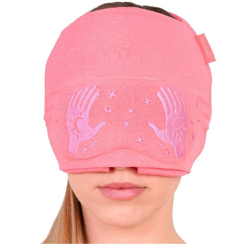 Soothefy Migraine Headache Relief Cap - Built-In Slide-Up Eye Mask - 360° Cooling & Compression Hangover Hat for Hot & Cold Therapy, Ice Head Wrap for Tension and Stress, Gift Soothing