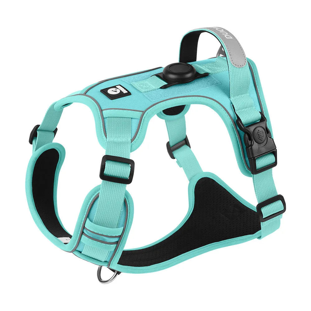 Dog Harness with Airtag Holder Tactical Dog Vest Harnesses with Handle Heavy Duty Reflective Harness No Pull Dog Harness