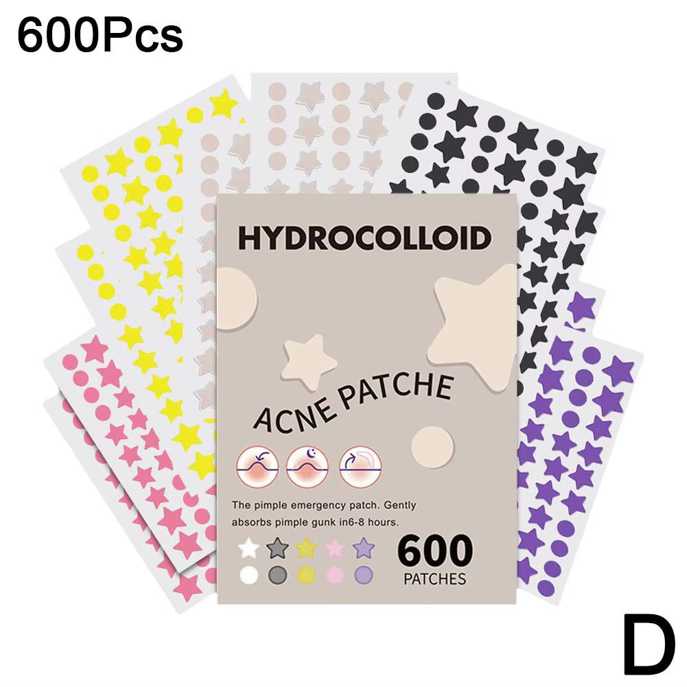 600 Patches Acne Patch Pimple Patch Sticker Waterproof Acne Treatment Pimple Remover Spot Facial Mask Skincare Hidden Pimple