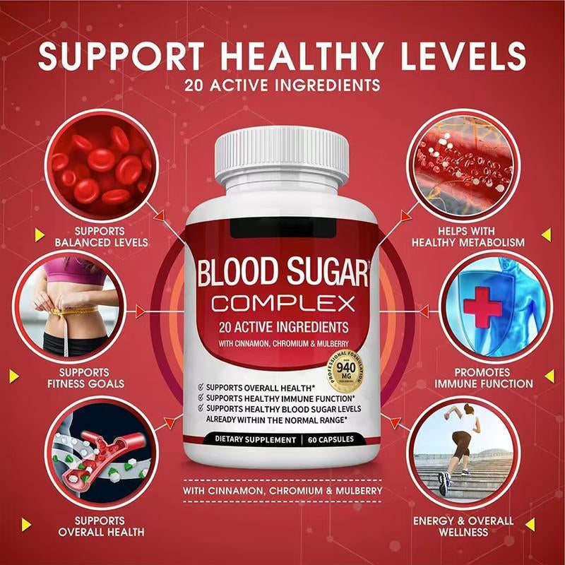 Blood Sugar Complex-A Blend of 20 Essential Vitamins & Minerals for Optimal Health Support