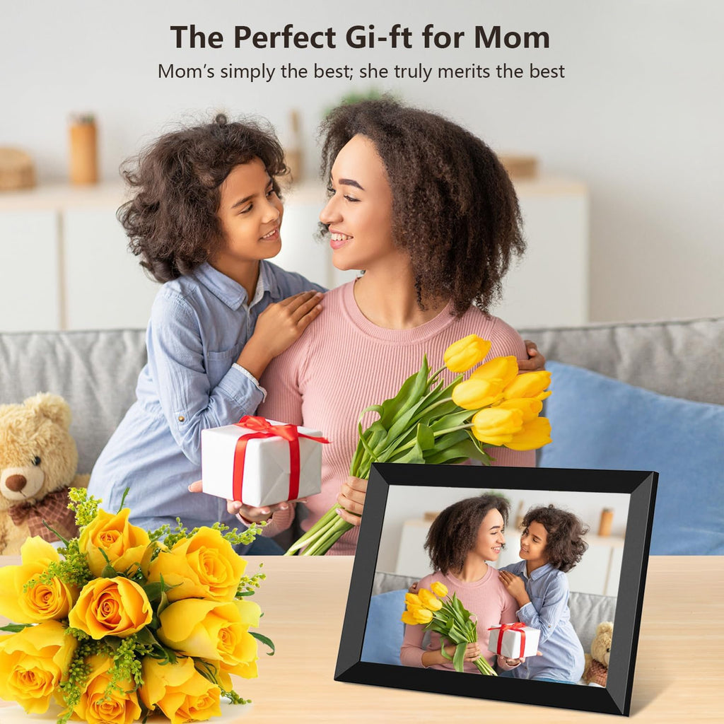 Digital Photo Frame 10.1 Inch Wifi Digital Picture Frame 1280X800 IPS Touch Screen 32GB Storage Auto-Rotate Wall-Mountable Easy Setup to Share Photos & Videos via Free App from Anywhere