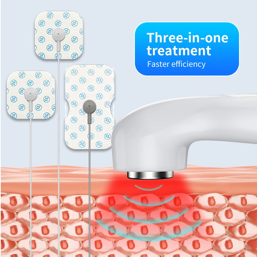 Handheld Ultra Sound Therapy Ultrasonic Muscle Recovery Tens Fisioterapia Machine Red Light Therapy Device Body Massager