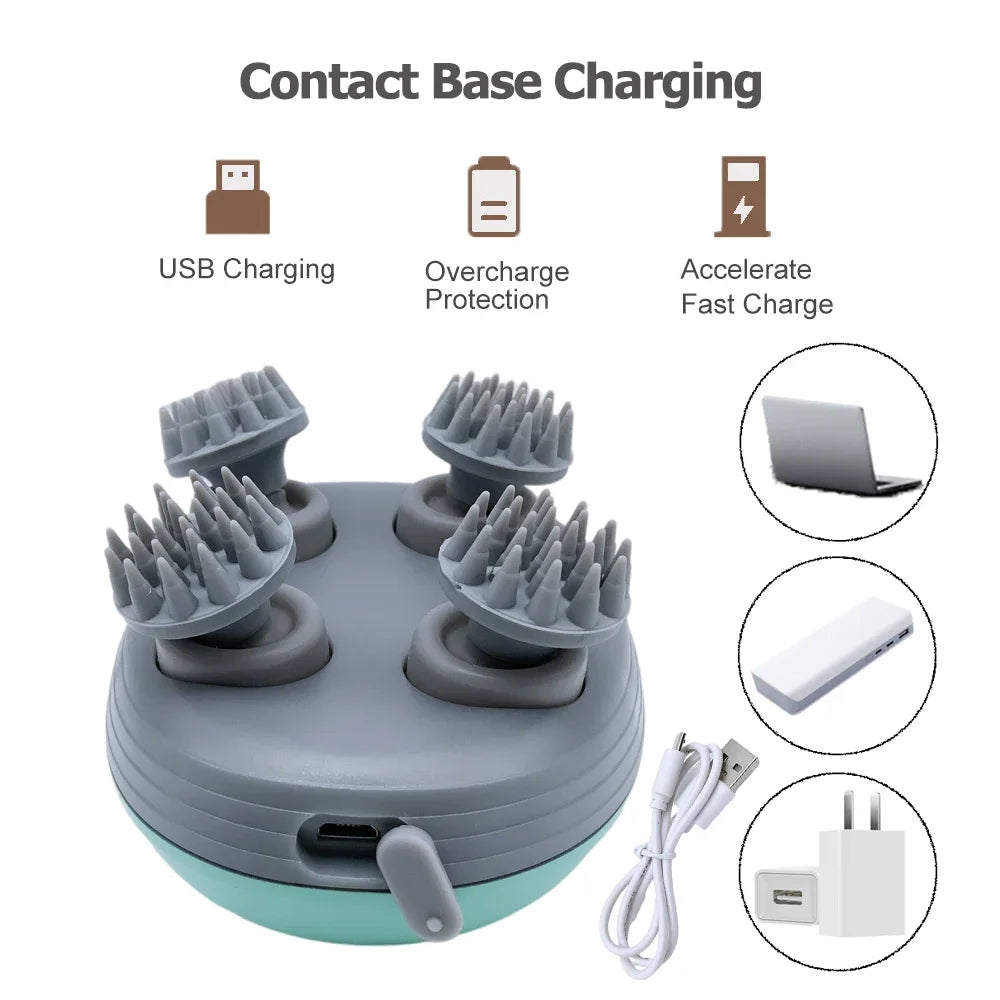 Smart Electric Pet Massager for Cat Dog Body Deep Massage Head Hair Growth Scalp Accessories Shower Beauty Health Care Relax USB