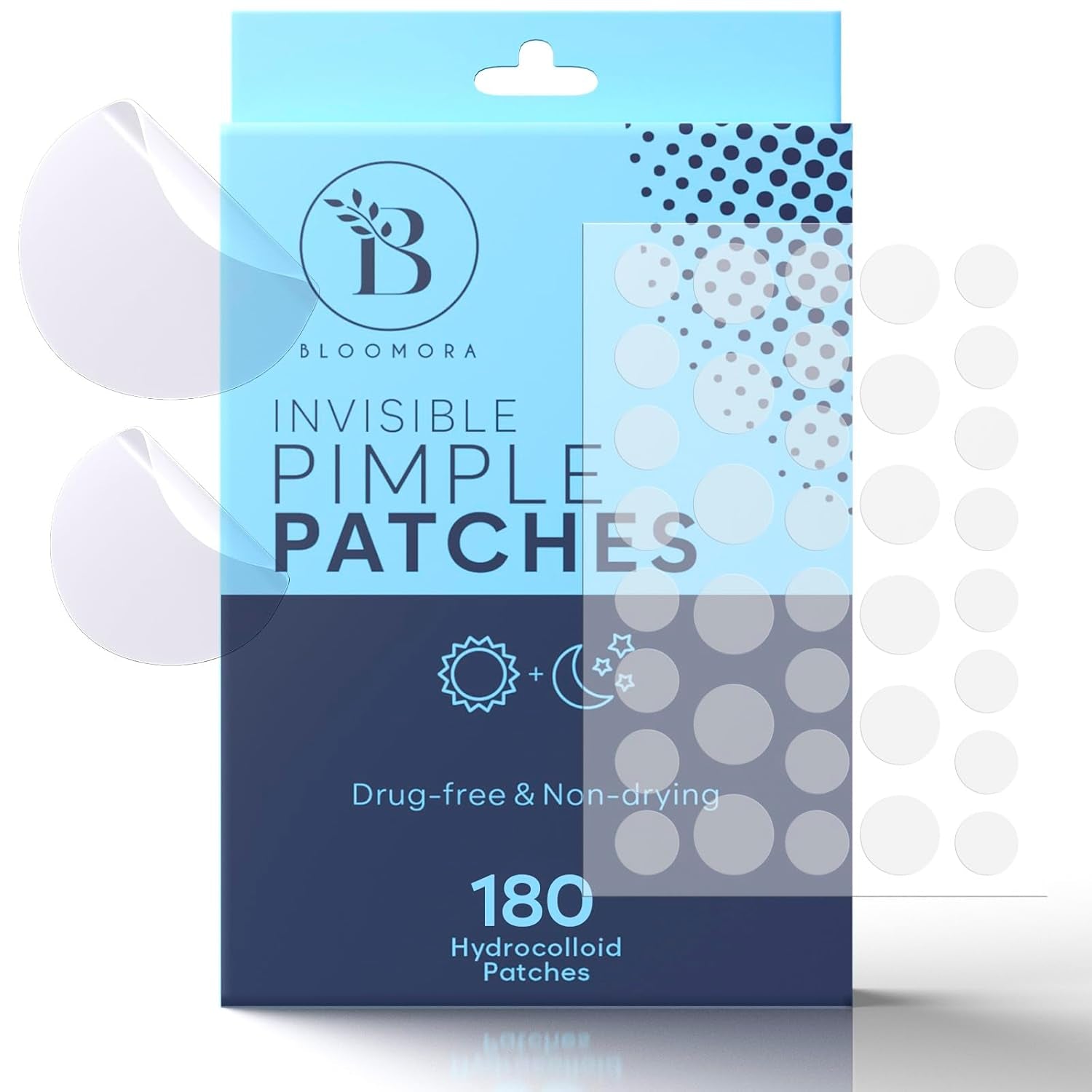 Invisible Pimple Patches for Face (180 Count), Zit Patches for Blemishes, Hydrocolloid Bandages, Zit Stickers for Face - S/L Sizes
